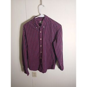 J Crew SDress Shirt Button Up Plaid Long Sleeve Mens Sz M